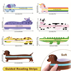 7pcs Animal Highlight Bookmarks Reduce Visual Stress Reading Tracking Rulers
