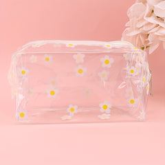 Transparent Small Flower Pencil Pouch Large Capacity Pencil Case