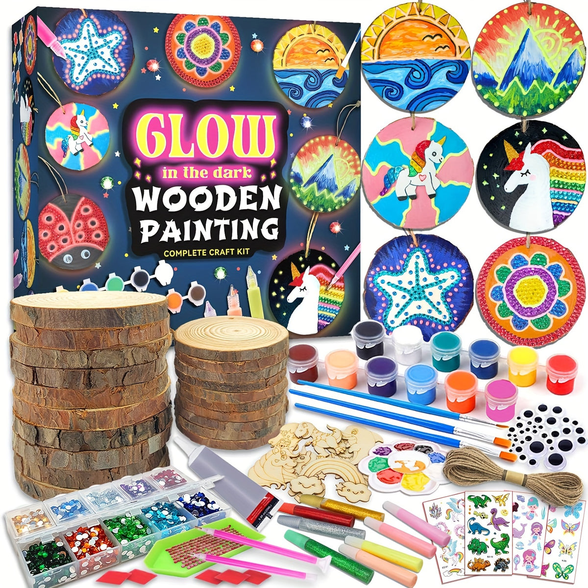 Wooden Glow-in-The-Dark Painting Kit for Kids