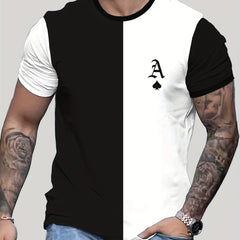 Spade A Pattern Men's Block T shirt For Summer