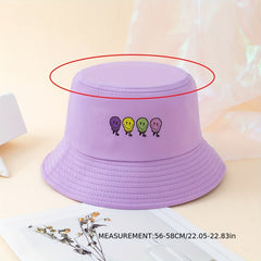 Melting Face Printed Bucket Hat Unisex Fisherman Cap