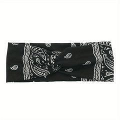Boho Style Print Headband Yoga Sports Sweatband Turban