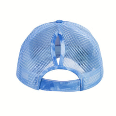 Tie Dye Ponytail Baseball Cap Mesh Trucker Hat Hip Hop Dad Hats Summer Sun Cap