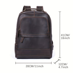 Retro Leather Backpack Men's Casual Large Capacity