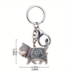 Cat Shaped Keychain Metal Anime Keyrings for Couple Handbags