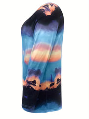  Tie Dye Long Sleeve Sports Top