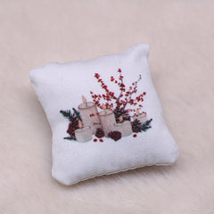 Christmas Dollhouse Pillow Cushion DIY Accessory Toy House Scene Decoration