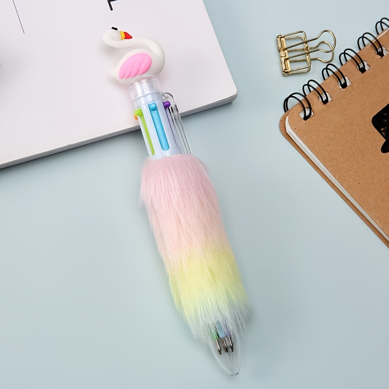 Rainbow Fluffy Ballpoint Multiple Colour Funny Rollerball Pens