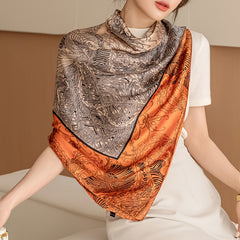 Silk Scarf Sunshade Print Beach Towel Square Scarf