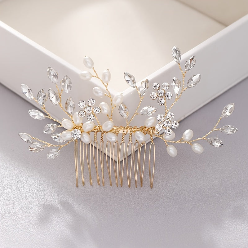 Faux Pearl Crystal Wedding Hair Comb Hair Accessories