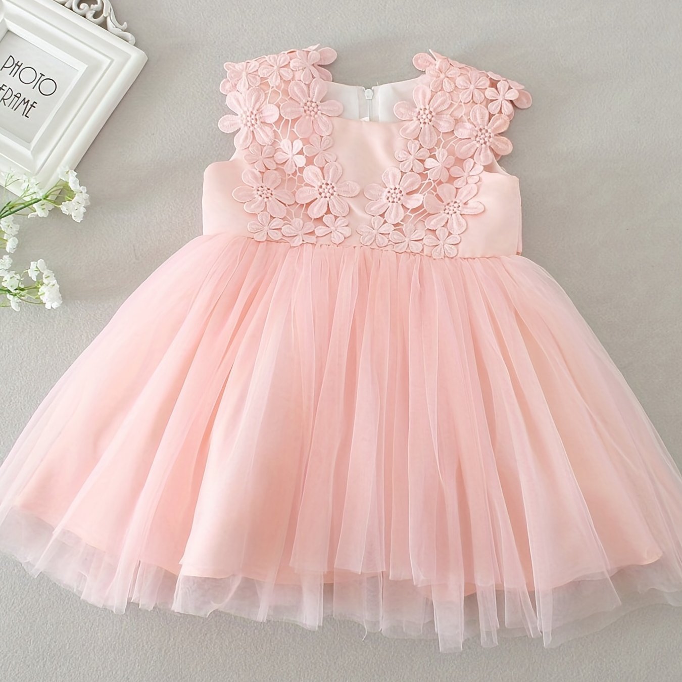 Baby Girls Floral Embroidered Princess Dress