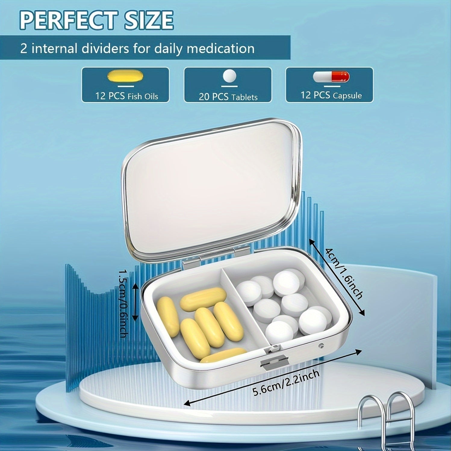 Dragonfly Pill Case 2 Compartment Medicine Box