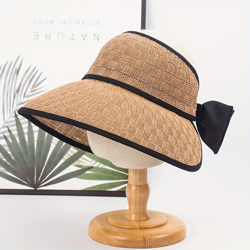 Breathable Wide Brim Visor Hat Women UV Protection Travel Beach Hat
