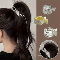 3pcs Crystal Hair Clips High Ponytail Holder Metal Rhinestone Hair Claw Clip