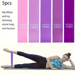 5pcs Elastic Resistance Bands for Hip Lifting Body Shaping Strength Training