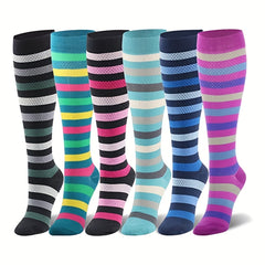 6 Pairs Sport Compression Stocking Running Hiking Socks For Men