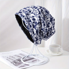 Men's Pullover Skull Print Knitted Stacking Turban Hat