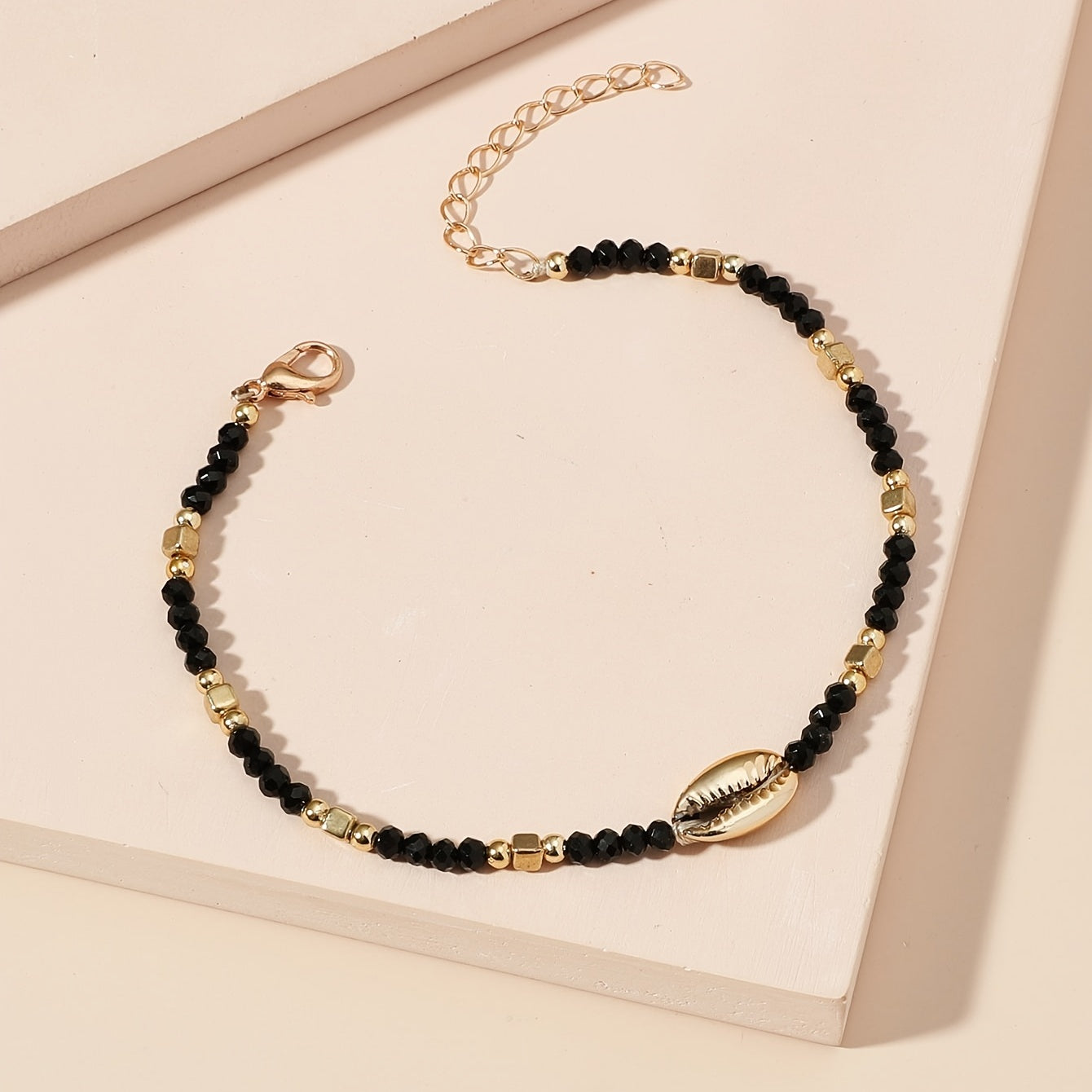Plated Beaded Crystal Shell Women's Ankle Anklet Jewelry