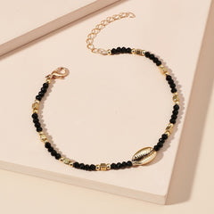 Plated Beaded Crystal Shell Women's Ankle Anklet Jewelry