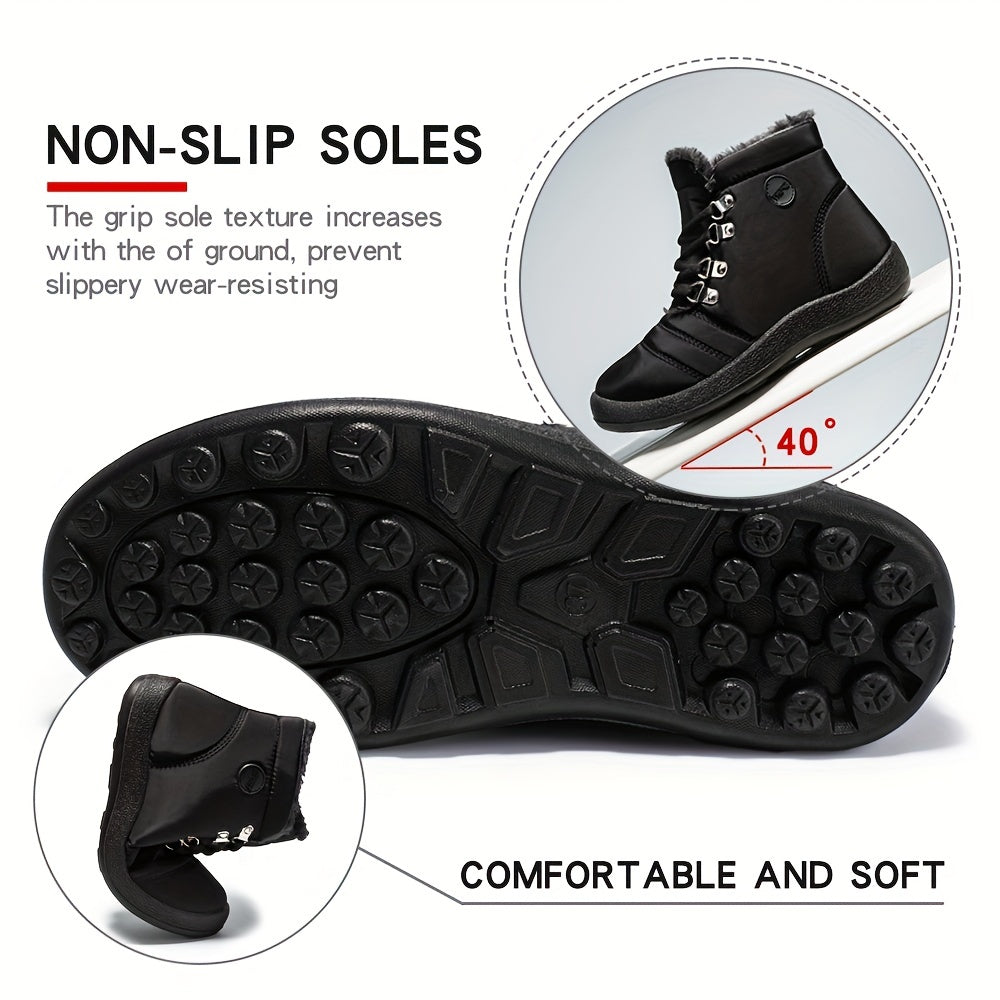 Fur Lined Snow Boots Waterproof Windproof Non Slip Winter Boots