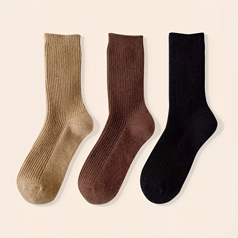 3 Pairs Soft Mid Tube Socks Women's Stockings