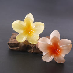 Yellow Orange Acrylic Flower Hair Claw Set Large Shark Claw