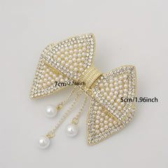 Bowknot Hair Clip with Pendant Head Jewelry for Women