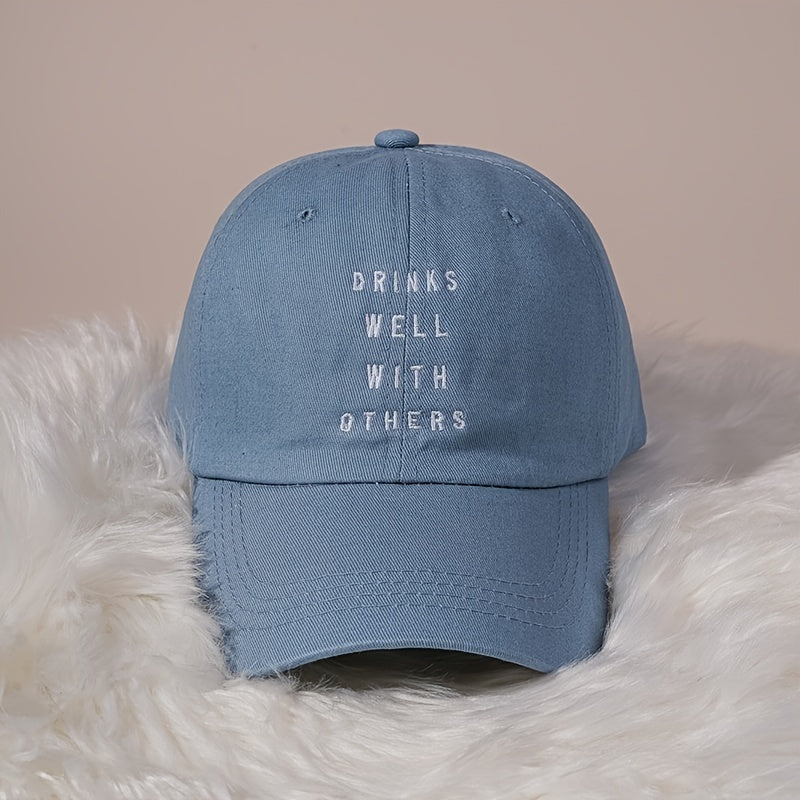 Letters Embroidery Baseball Cap Outdoor Adjustable Hat For Women