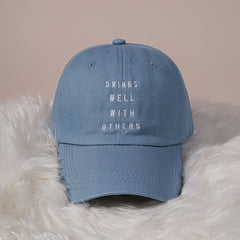 Letters Embroidery Baseball Cap Outdoor Adjustable Hat For Women