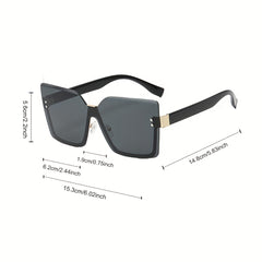 Gradient Metal Semi Rimless Sunglasses UV400