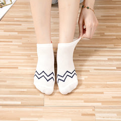5 Pairs Geometric Pattern Low Cut Short Socks Women's Stockings