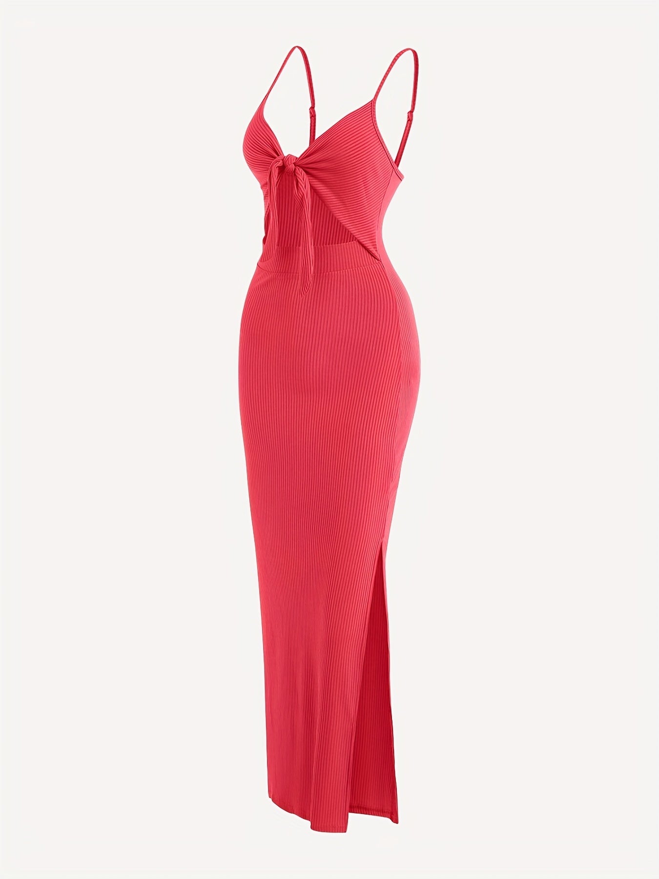 Sexy Ribbed Maxi Dress with Side Split