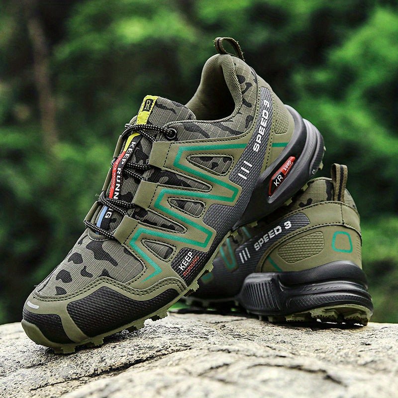 Men's Camo Hiking Sneakers Wear Resistant Non Slip Outdoor Shoes