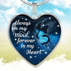 Heart Shaped Butterfly Pendant Necklace for Women