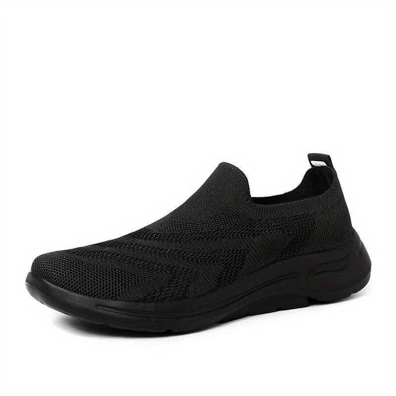 Women's Breathable Flying Woven Sneakers Lightweight Low Top Slip On Shoes