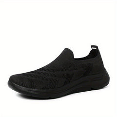 Women's Breathable Flying Woven Sneakers Lightweight Low Top Slip On Shoes