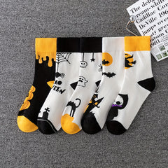 5 Pairs Halloween Crew Socks Women's Stockings & Hosiery