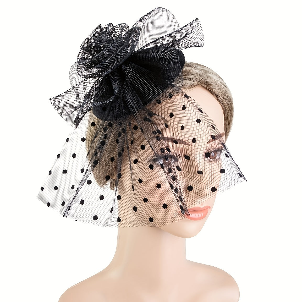 Girl's Flower Hair Bow Veil Bridal Headdress