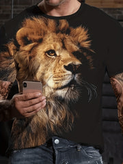 Men's Summer Animal Graphic T Shirt Short Sleeves Tee