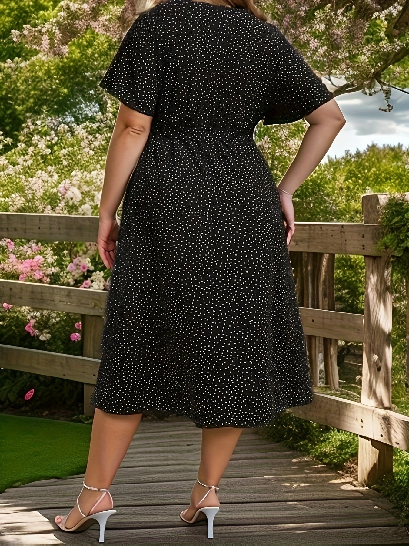  Polka Dot Wrap Dress with Belt