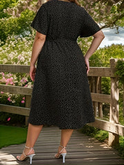  Polka Dot Wrap Dress with Belt