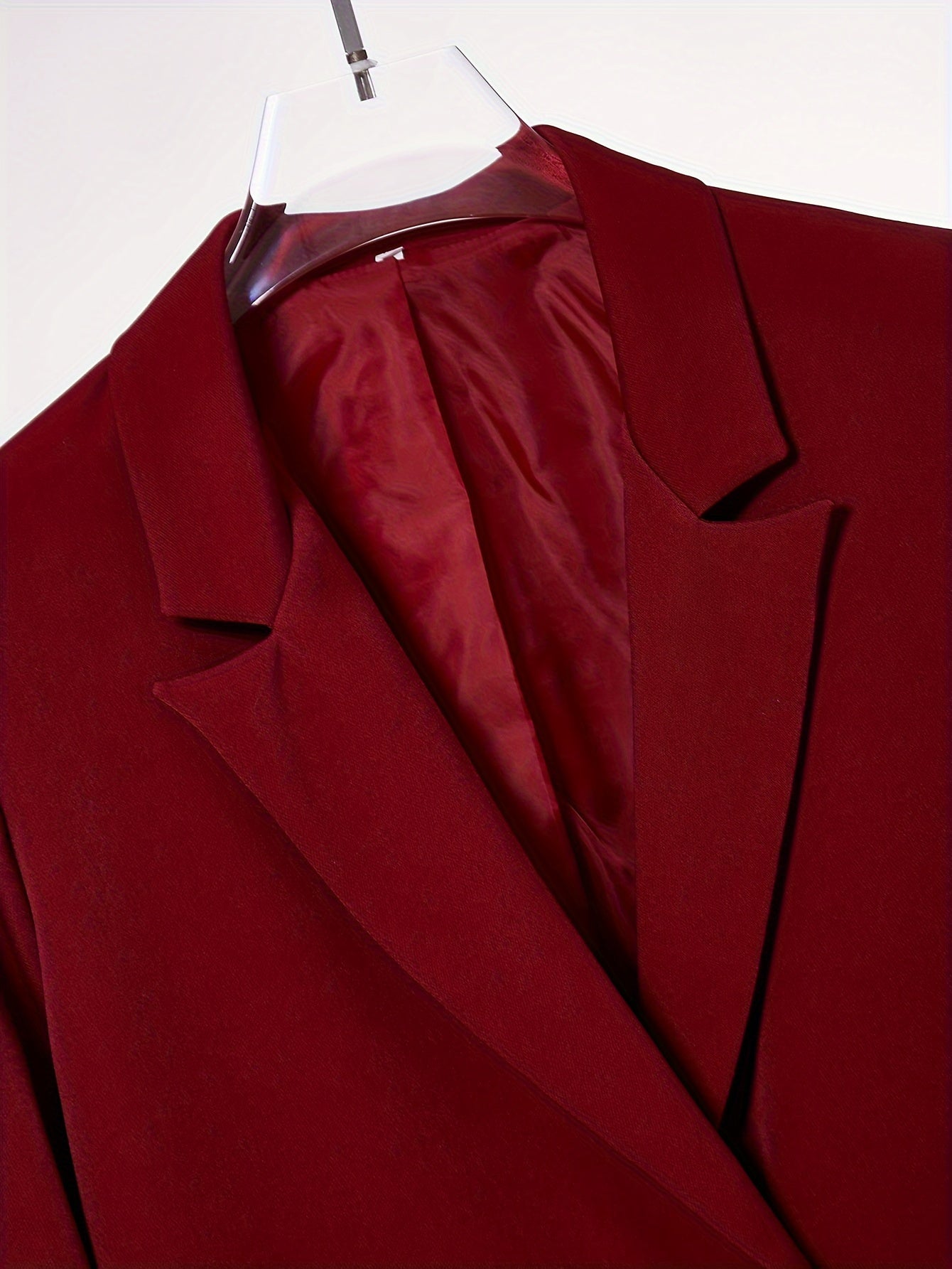  Casual Blazer Women's Plus Solid Long Sleeve Lapel Collar Workwear Bla