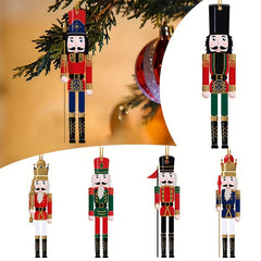 6pcs Acrylic Nutcracker Christmas Decoration Small Pendant Gift Bag Hanging