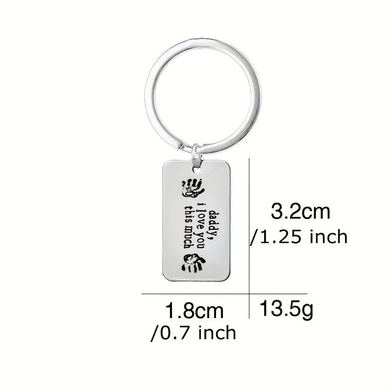Daddy I Love You This Much Keychain Fathers Necklace