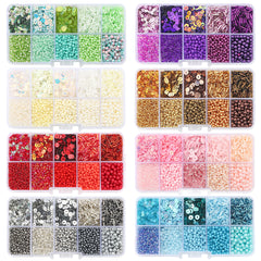 10 Grids Rice Bead Sequins Pearl Material Pack 1 Box