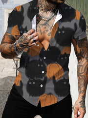 Coconut Tree Pattern Print Casual Short Sleeve Shirt Men's Hawaiian Shirt