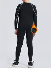 Boys Sports Training Outfits Plus Fleece Thermal Top - Quick Drying