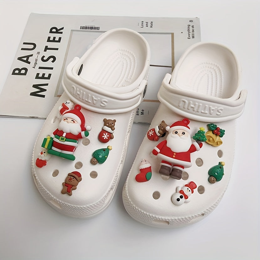 12Pcs Christmas Shoe Charms for Clogs Garden Shoes DIY Accessories