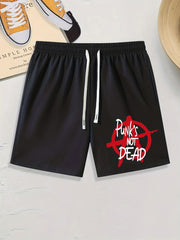 Punk's NOT DEAD Print Men's Drawstring Shorts
