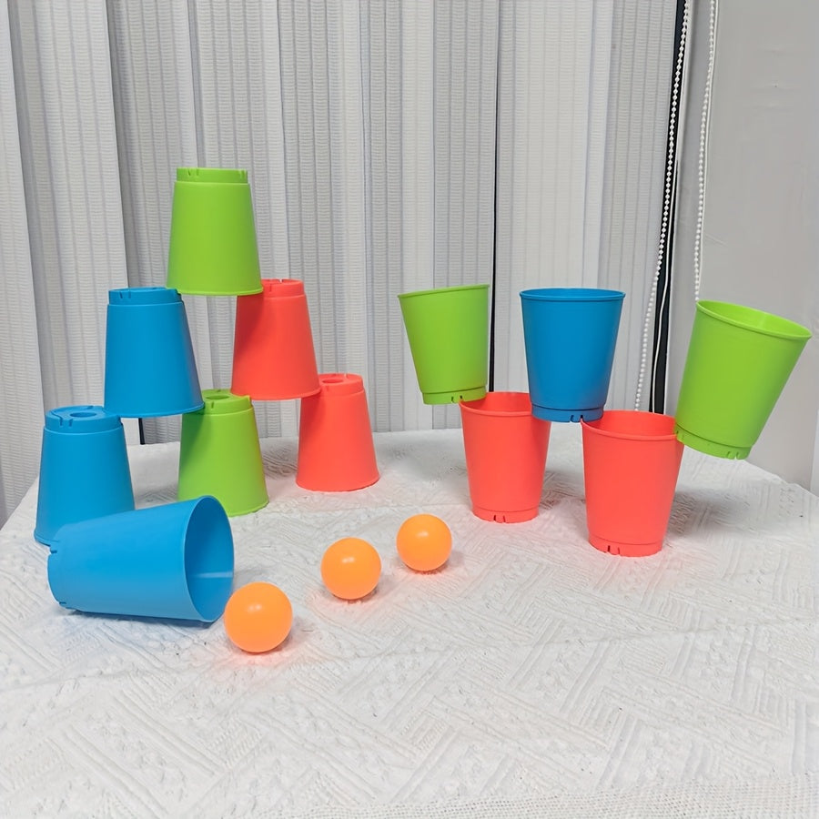 Two Player Stacking Cup Puzzle Toy Colorful Educational Game